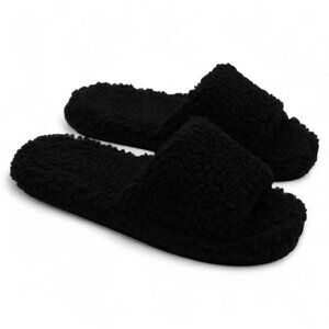 INC Womens Dinnaa Cozy Faux Fur Slide Slippers